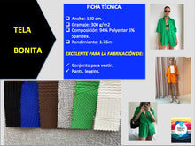 Cargar imagen en el visor de la galería, Tela Jackard grabado negro