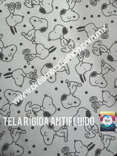 Cargar imagen en el visor de la galería, Microfibra Antifluidos Rígido Snoopy fondo blanco
