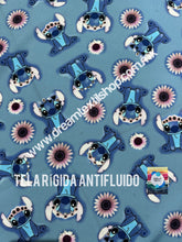 Cargar imagen en el visor de la galería, Microfibra Antifluidos Rígido Stitch fondo azul
