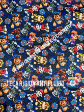 Cargar imagen en el visor de la galería, Microfibra Antifluidos Rígido Paw Patrol Lineas fondo azul
