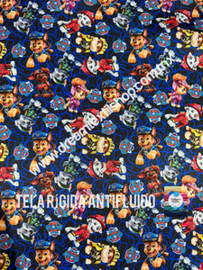 Microfibra Antifluidos Rígido Paw Patrol Lineas fondo azul