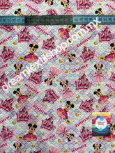 Cargar imagen en el visor de la galería, Microfibra Stretch Antifluidos Minnie princesa castillo
