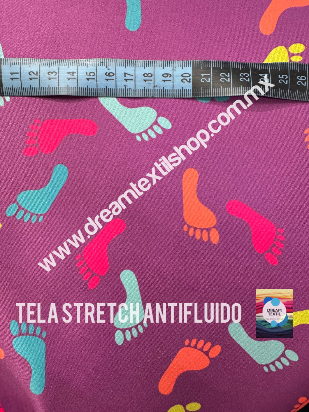 Microfibra Stretch Antifluidos Pies tie dye fondo morado