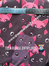 Cargar imagen en el visor de la galería, Microfibra Antifluidos Rígido Gatitos Black and pink
