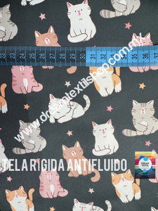Microfibra Antifluidos Rígido Gatitos Estrella