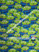 Cargar imagen en el visor de la galería, Microfibra Stretch Antifluidos Toy story Marcianitos

