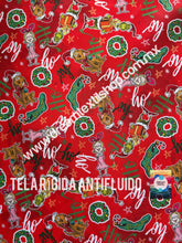 Cargar imagen en el visor de la galería, Microfibra Antifluidos Rígido Grinch nice fondo rojo

