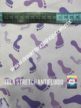 Cargar imagen en el visor de la galería, Microfibra Stretch Antifluidos Pies fondo lila
