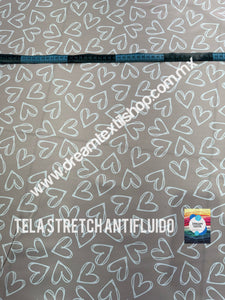 Microfibra Stretch Antifluidos Corazon fondo Beige