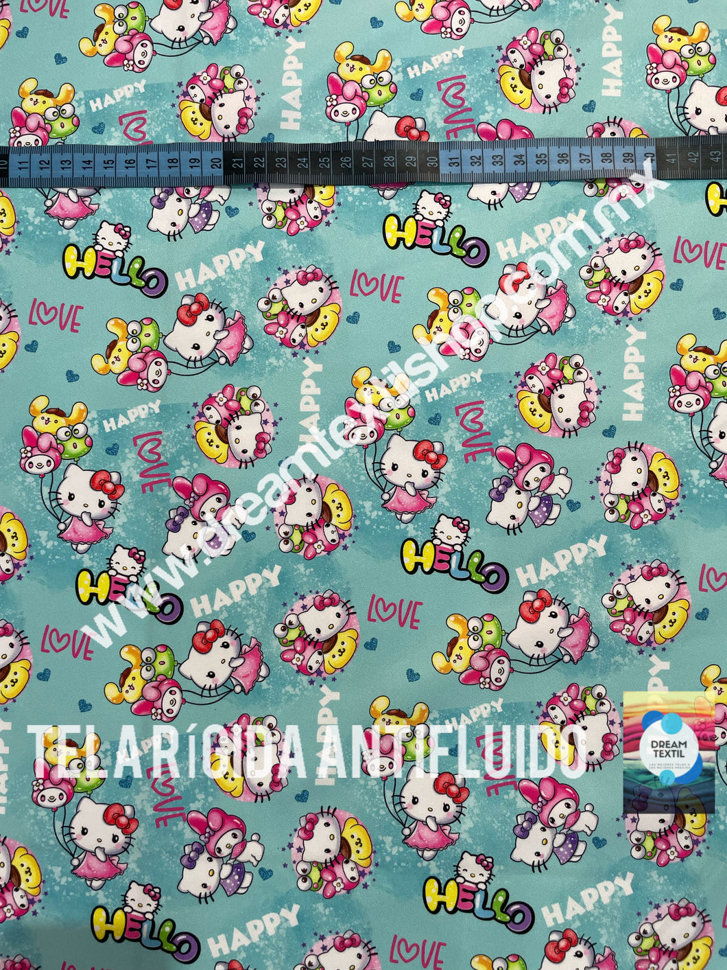 Microfibra Antifluidos Rígido Kitty Happy Aqua