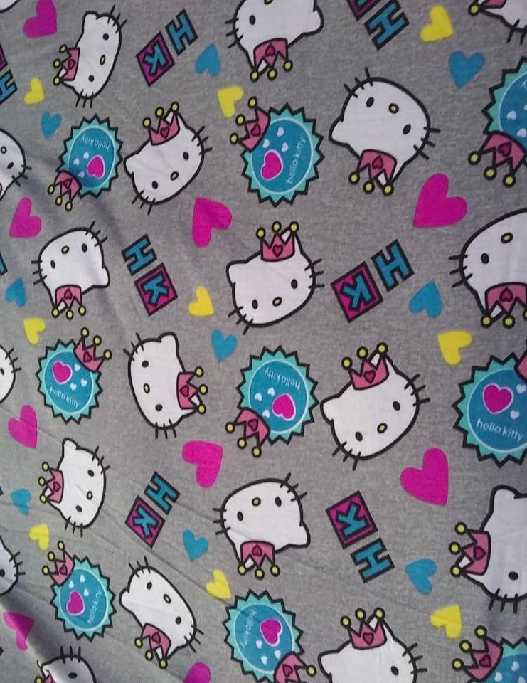 Chifon Estampado Kitty HK gris