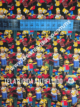 Cargar imagen en el visor de la galería, Microfibra Antifluidos Rígido simpsons fodo negro
