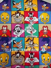 Cargar imagen en el visor de la galería, Microfibra Stretch Antifluidos Looney tunes icons dentista
