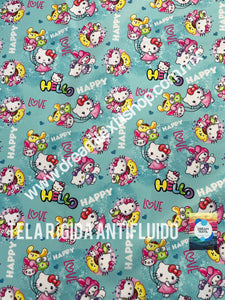 Microfibra Antifluidos Rígido Kitty Happy Aqua