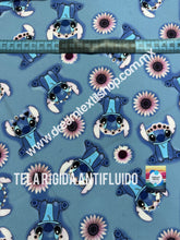 Cargar imagen en el visor de la galería, Microfibra Antifluidos Rígido Stitch fondo azul
