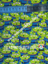 Cargar imagen en el visor de la galería, Microfibra Stretch Antifluidos Toy story Marcianitos
