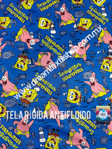 Microfibra Antifluidos Rígido Bob Esponja fondo azul