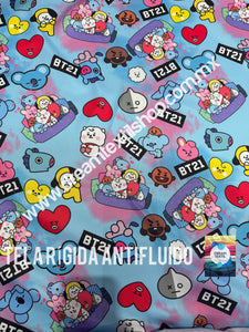 Microfibra Antifluidos Rígido BT21 fondo azul