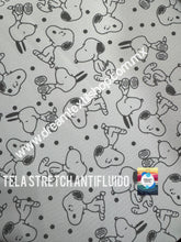 Cargar imagen en el visor de la galería, Microfibra Stretch Antifluidos Snoopy Fondo Blanco
