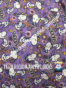 Microfibra Antifluidos Rígido Snoopy fondo lila
