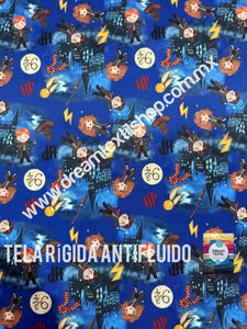 Microfibra Antifluidos Rígido Harry Potter Fondo Azul Marino