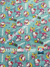 Cargar imagen en el visor de la galería, Microfibra Stretch Antifluidos Kitty aqua
