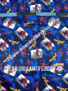 Microfibra Antifluidos Rígido Spiderman wall fondo azul
