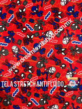 Cargar imagen en el visor de la galería, Microfibra Stretch Antifluidos Spidey y sus amigos rojo
