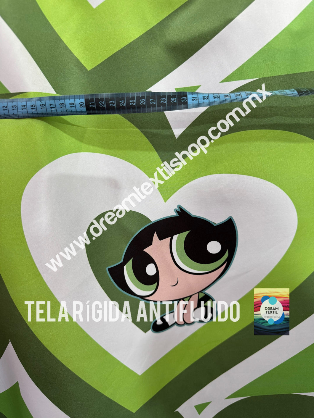 Microfibra Antifluidos Rígido Chicas Superpoderosas cap Bellota Corazón colores (48 x 48cm centrado 20cm)