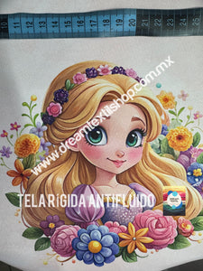 Microfibra Antifluidos Rígido Rapunzel cuadro 48 x 48cm centrado 20cm