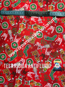 Microfibra Antifluidos Rígido Grinch nice fondo rojo