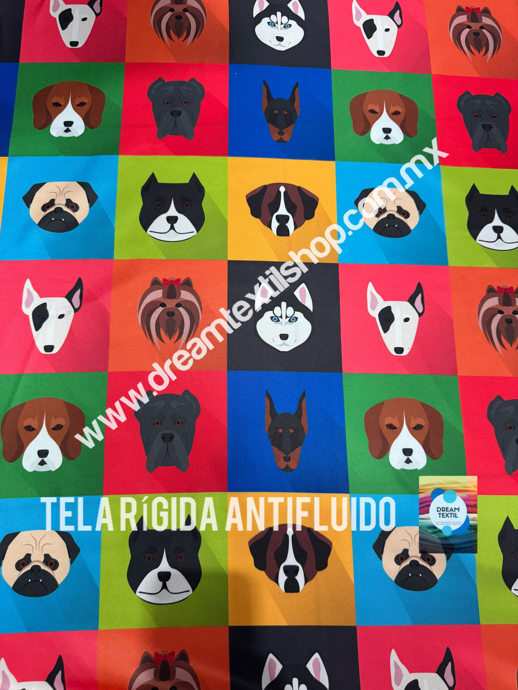 Microfibra Antifluidos Rígido Perritos Caritas Icons
