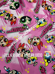 Microfibra Antifluidos Rígido Chicas Superpoderosas fondo rosa
