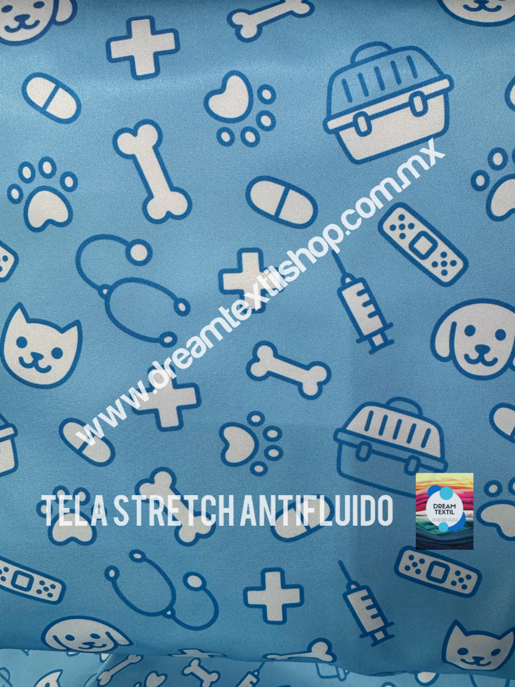 Microfibra Stretch Antifluidos Veterinario fondo azul
