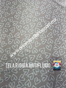 Microfibra Antifluidos Rígido Corazones Fondo beige