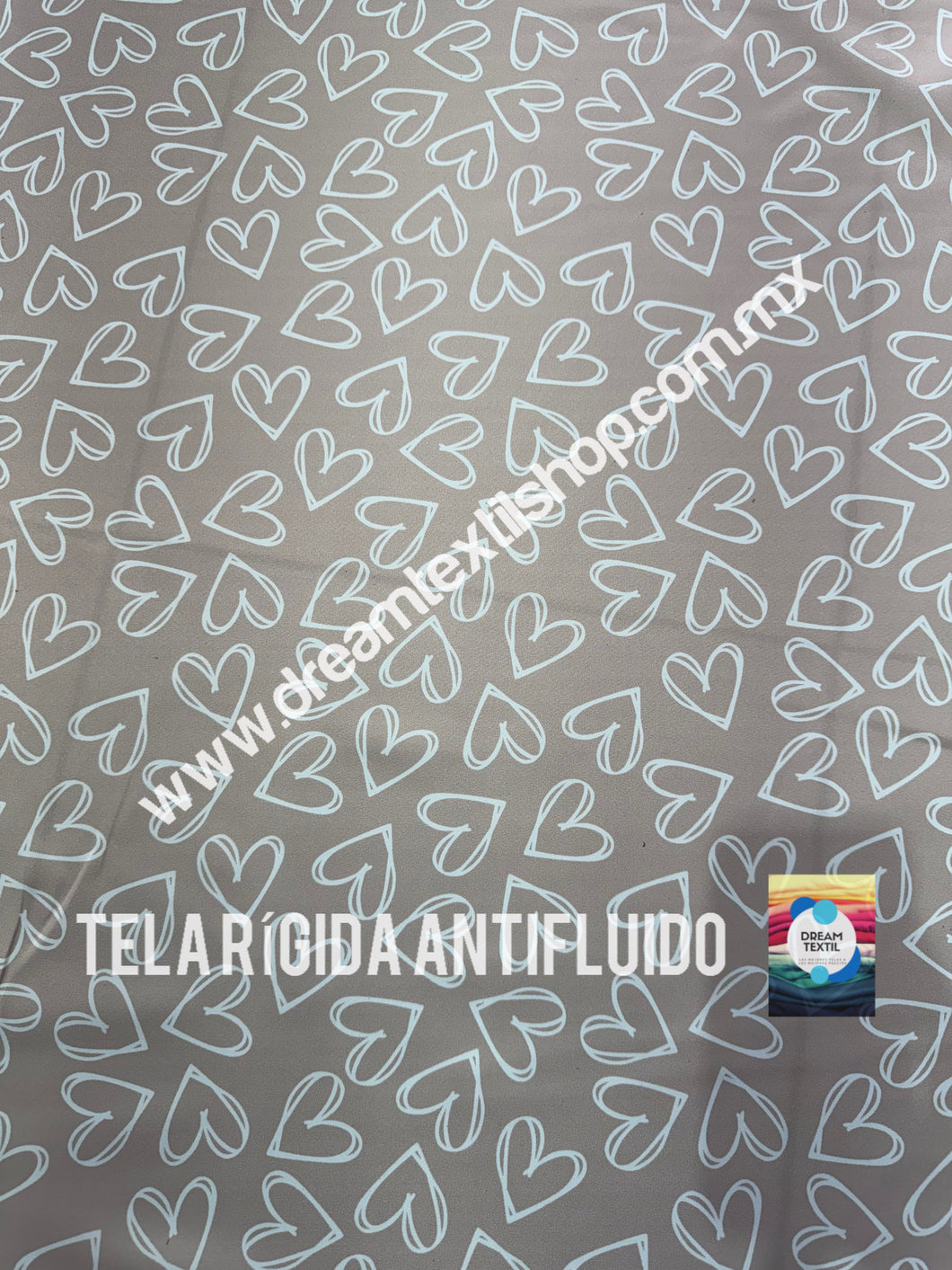 Microfibra Antifluidos Rígido Corazones Fondo beige