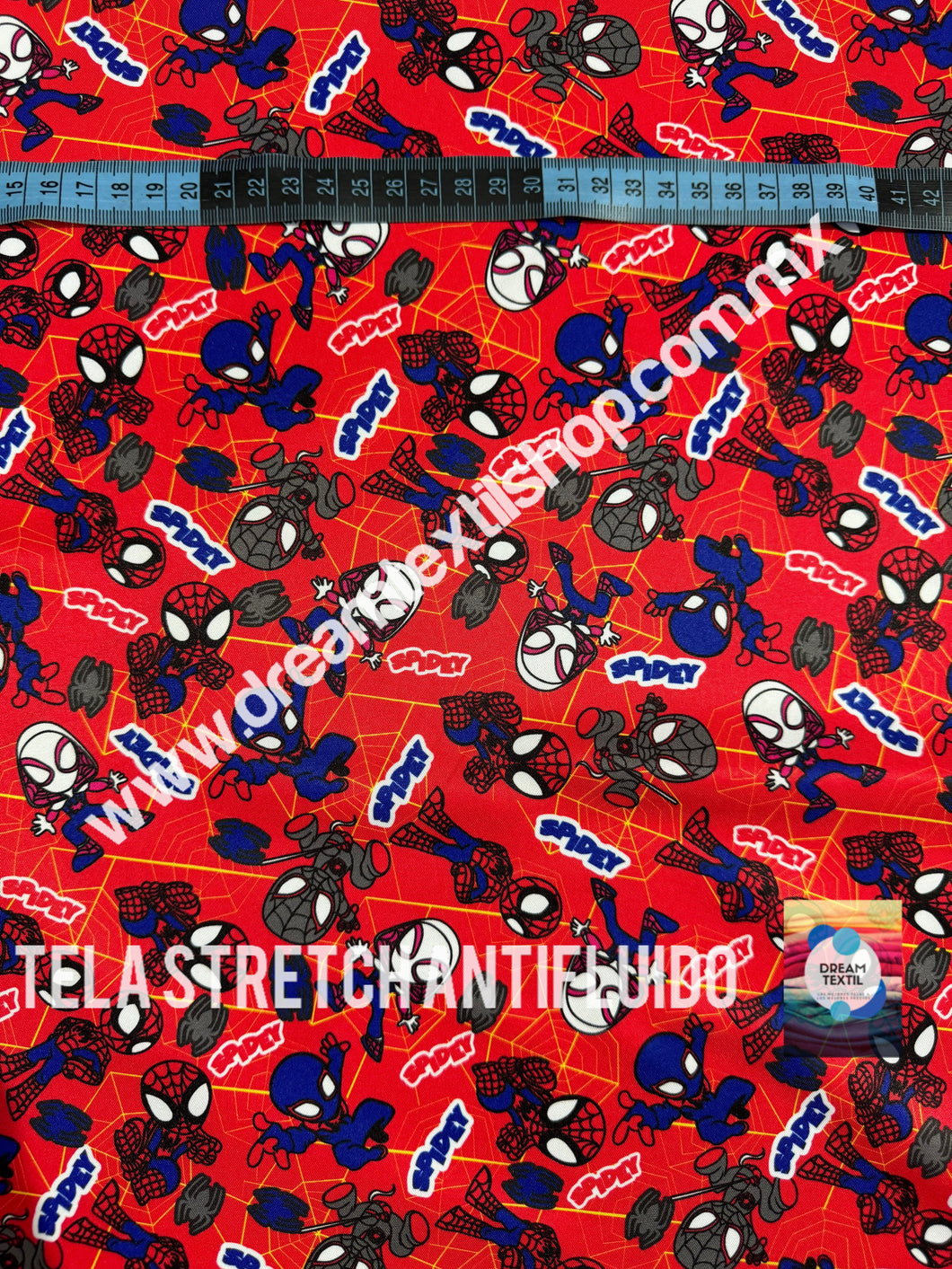 Microfibra Stretch Antifluidos Spidey y sus amigos rojo