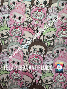 Microfibra Antifluidos Rígido Labubus Caritas pink