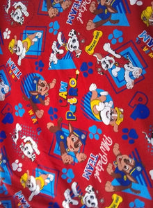 Chifon Estampado Paw Patrol fondo rojo