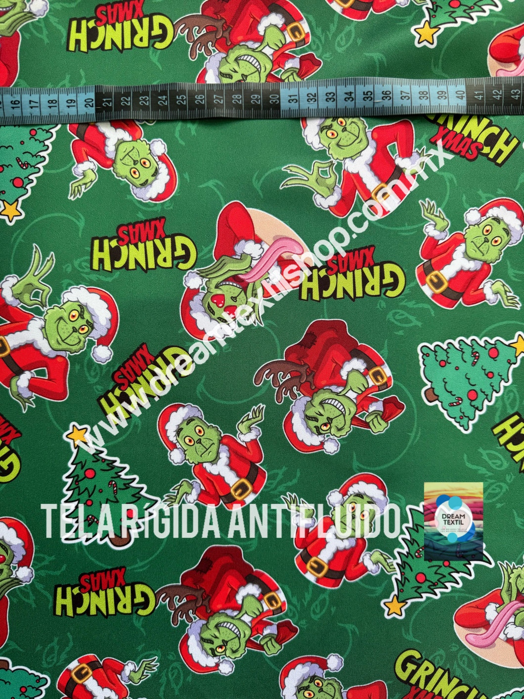 Microfibra Antifluidos Rígido Grinch xmas fondo verde