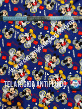 Cargar imagen en el visor de la galería, Microfibra Antifluidos Rígido Mickey Smile Azul marino
