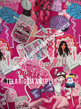 Cargar imagen en el visor de la galería, Microfibra Antifluidos Rígido Medicina Nurse Corazón fondo rosa
