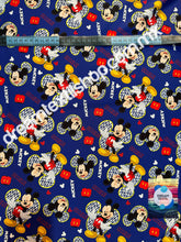 Cargar imagen en el visor de la galería, Microfibra Stretch Antifluidos Mickey smile azul marino
