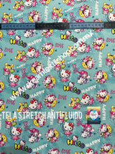 Cargar imagen en el visor de la galería, Microfibra Stretch Antifluidos Kitty aqua
