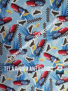 Microfibra Antifluidos Rígido Cars fondo azul