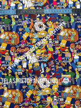 Cargar imagen en el visor de la galería, Microfibra Stretch Antifluidos Simpsons Collage
