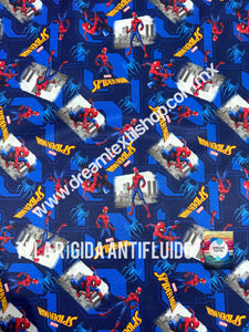Microfibra Antifluidos Rígido Spiderman wall fondo azul