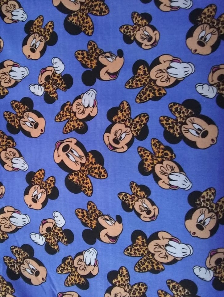 Tela Chiffon Playera Chifon Chifon Estampado Minnie Moño Animal