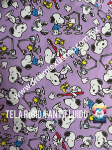 Microfibra Antifluidos Rígido Snoopy dentista fondo lila