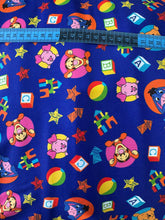 Cargar imagen en el visor de la galería, Microfibra Stretch Antifluidos Winnie pooh fondo azul cubos
